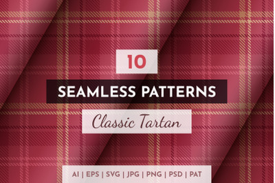 10 Seamless Simple Tartan Patterns