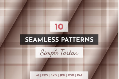 10 Seamless Simple Tartan Patterns