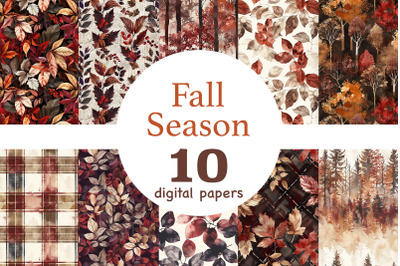 Fall Season Digital Papers | Autumn Pattern