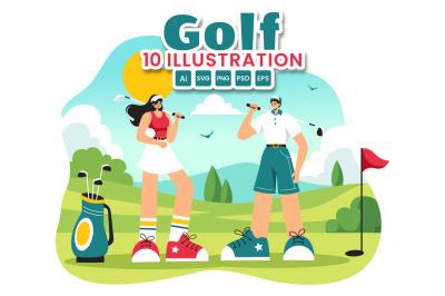 10 Golf Sport Illustration