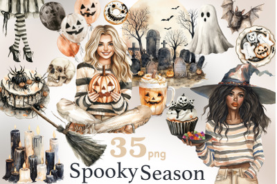 Spooky Season Clipart | Halloween Graphics PNG Bundle