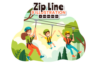 9 Zip Line Activity Illustration