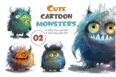 Cute cartoon monster 02. TShirt Sticker.