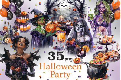 Halloween Party Clipart | Treat Or Treat Illustration Set