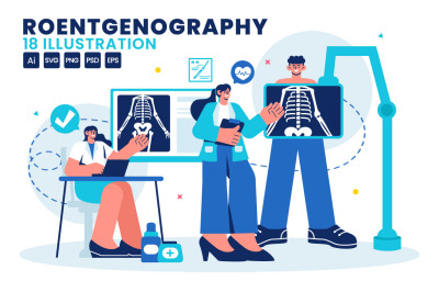 18 Roentgenography Vector Illustration