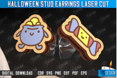 Halloween Stud Earrings | Jewelry Design | Bijoux Design | CNC Files