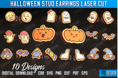 Halloween Stud Earrings  Bundle| Jewelry Design | Bijoux Design | CNC