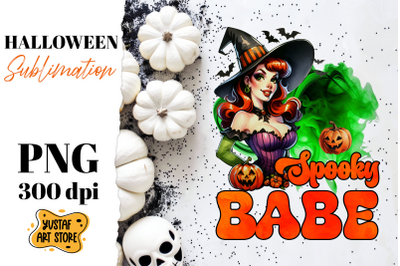 Retro Halloween sublimation design. Witch sublimation.