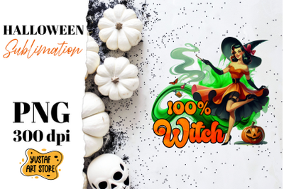 Retro Halloween sublimation design. Witch sublimation.