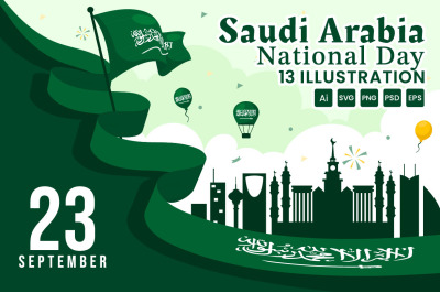 13 National Day of Saudi Arabia Illustration