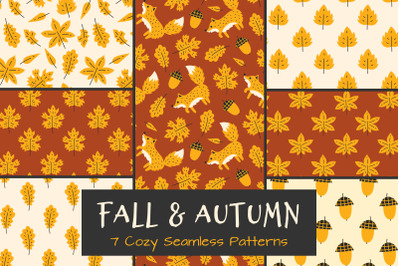 Fall &amp; Autumn Cozy Seamless Patterns