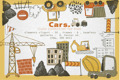 Cars. Cute collection for kids