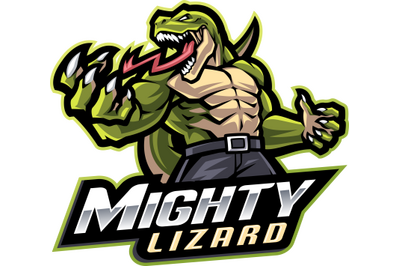 Mighty lizard esport mascot logo design