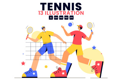 13 Tennis Player Sport Illustration