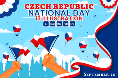 13 Czech Republic National Day Illustration