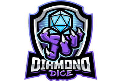 Diamond dice esport mascot logo design