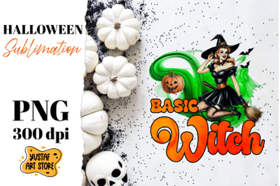 Retro Halloween sublimation design. Witch sublimation.