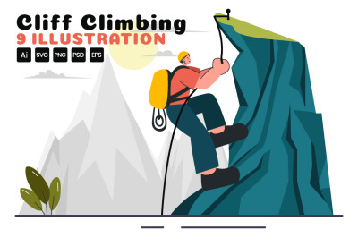 9 Cliff Climbing Illustration