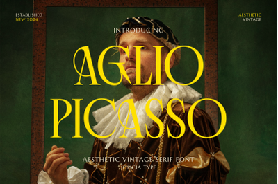 Aglio Picasso - Aesthetic Vintage Serif Font