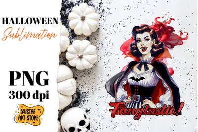 Retro Halloween sublimation design. Vampire sublimation.