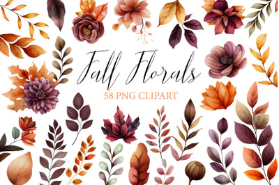 Watercolor Fall Autumn Leaves Clipart