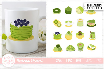 Matcha Dessert Illustration Bundle