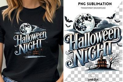 Instant Download Halloween Night PNG, Vintage Designs, T-Shirt, Retro