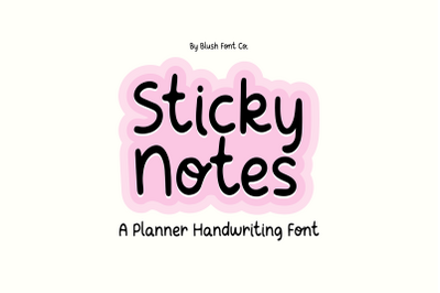 STICKY NOTES Planner Handwriting Font