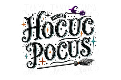 Hocus Pocus, Retro Halloween PNG Design for Diy T-Shirts, Cards, Funny