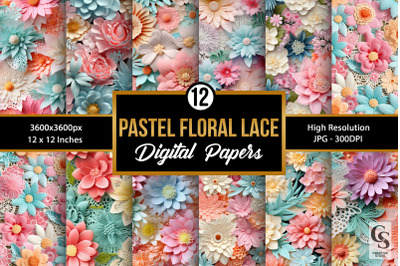 Bright Pastel Floral Lace Seamless Patterns