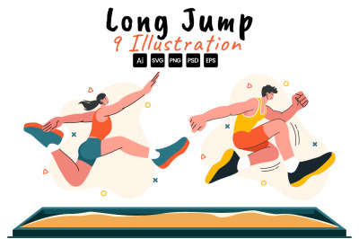 9 Long Jump Sport Illustration