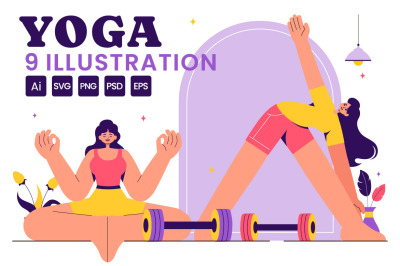 9 Yoga and Meditation Practices Illustration