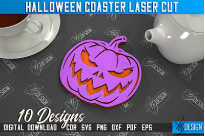 Halloween Coaster | Cup Coasters Template | Halloween Party | CNC