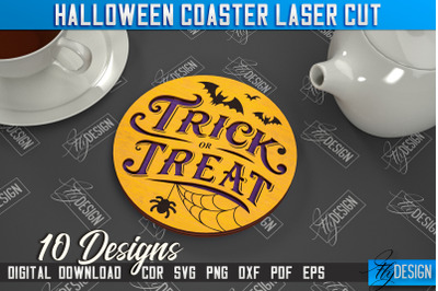 Halloween Coaster | Cup Coasters Template | Halloween Party | CNC