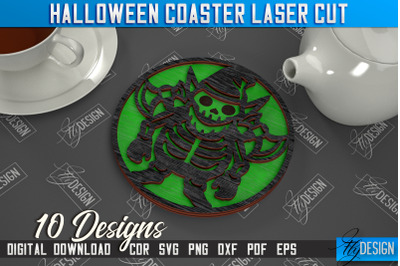 Halloween Coaster | Cup Coasters Template | Halloween Party | CNC