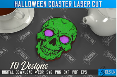 Halloween Coaster | Cup Coasters Template | Halloween Party | CNC