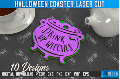 Halloween Coaster | Cup Coasters Template | Halloween Party | CNC