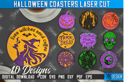 Halloween Coaster Bundle | Cup Coasters Template | Halloween Party