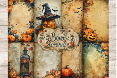 Boo Junk Journal Page, Halloween Printable Paper, GlamArtZhanna, Horro