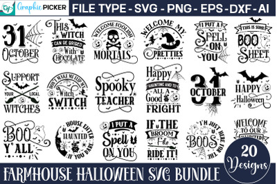 Farmhouse Halloween SVG Bundle