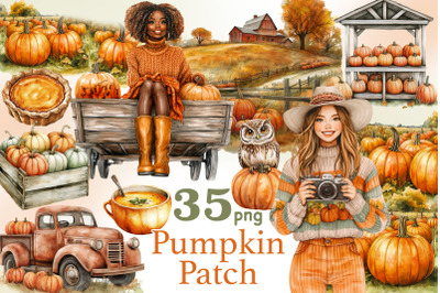 Pumpkin Patch Clipart | Autumn PNG Set