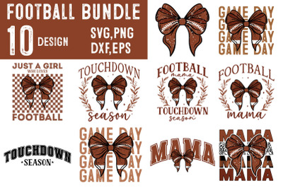 Football Coquette Bow SVG PNG