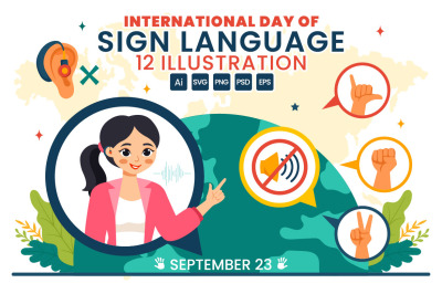 12 International Day of Sign Languages Illustration