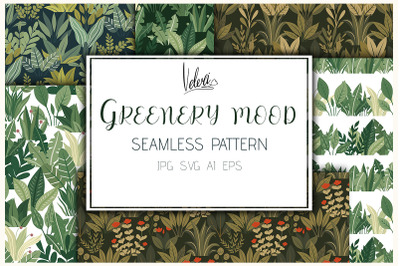 16 greenery mood patterns set