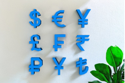 Currency Symbols - 3d papercraft