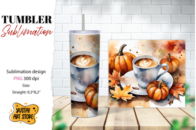 Fall tumbler wrap. Fall coffee sublimation. Coffee tumbler