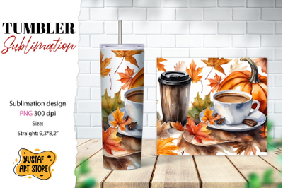 Fall tumbler wrap. Fall coffee sublimation. Coffee tumbler