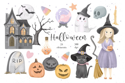 Kids Halloween PNG, Witch, Horror Clipart, Halloween Horror House