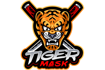 Tiger mask esport mascot logo design