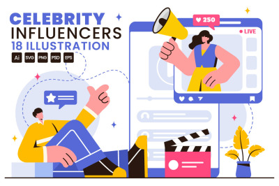 18 Celebrity Influencers Illustration